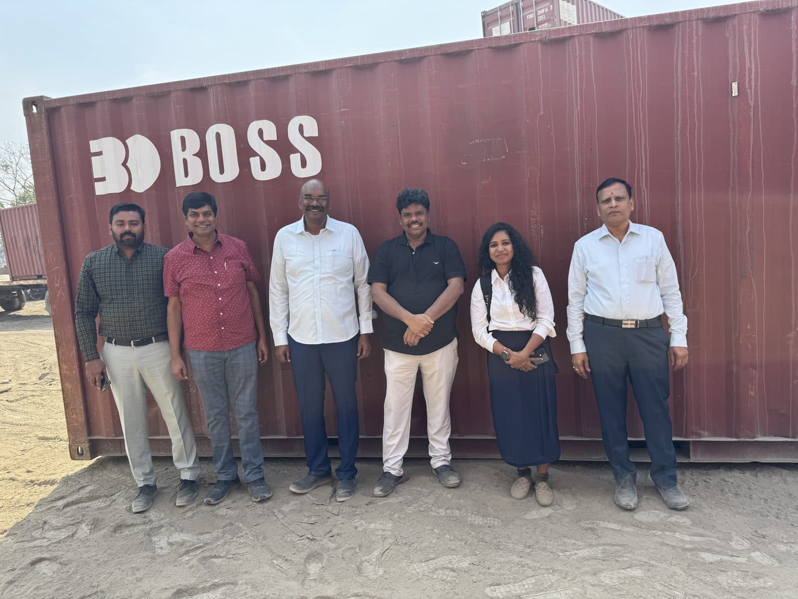 BOSS Container Line team at a container yard