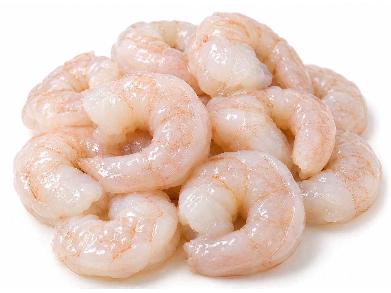 Raw peeled and deveined shrimp
