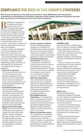 Magazine feature on BOSS Group’s compliance strategy