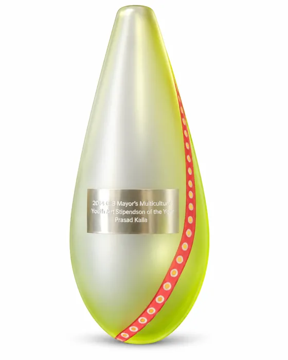 Mayor’s Multicultural Youth Stipend frosted glass trophy