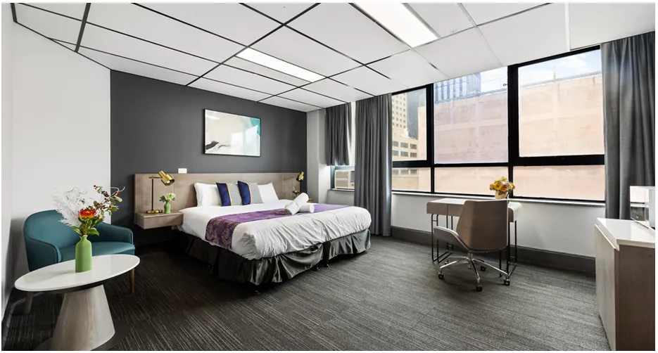 A modern motel room