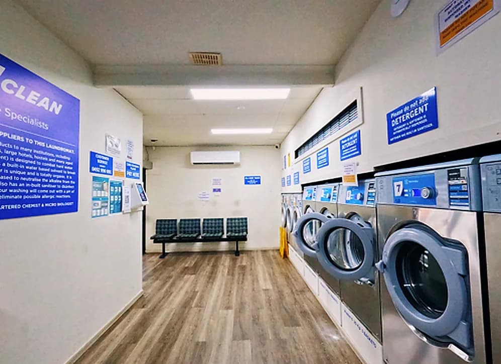 Seating and washers at Laundrette @ Beenleigh