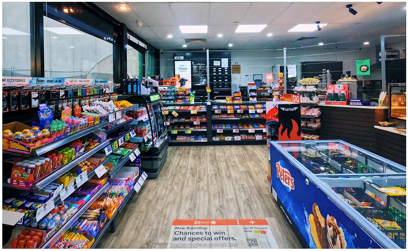 Inside a BOSS convenience store
