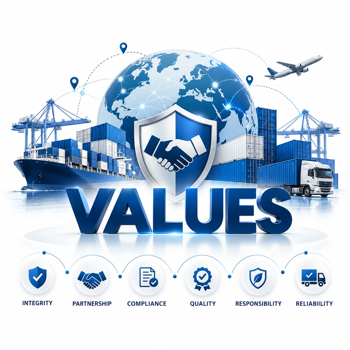 Our values: integrity, partnership, compliance, quality, responsibility and reliability