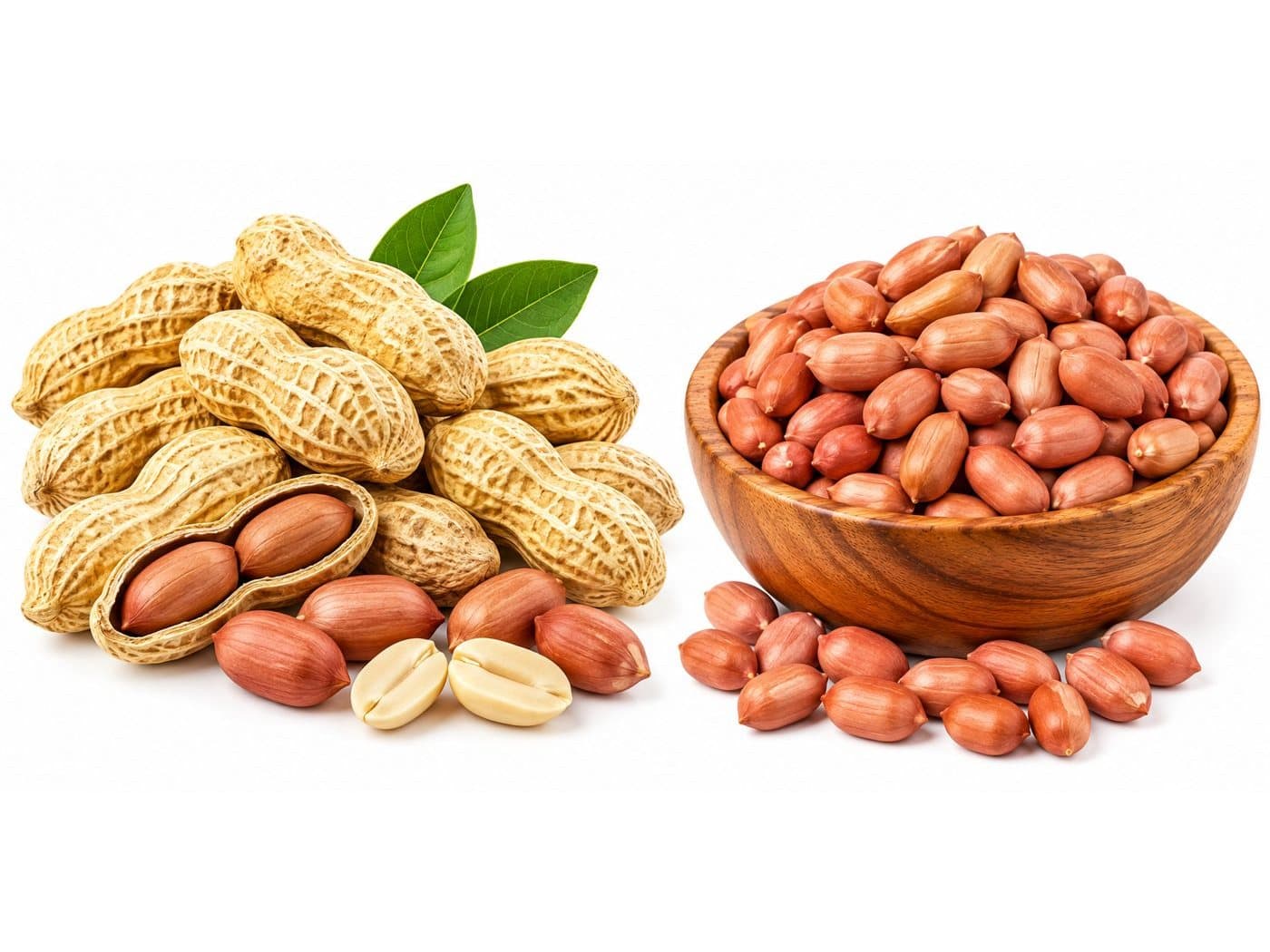 In-shell peanuts and red-skinned peanut kernels