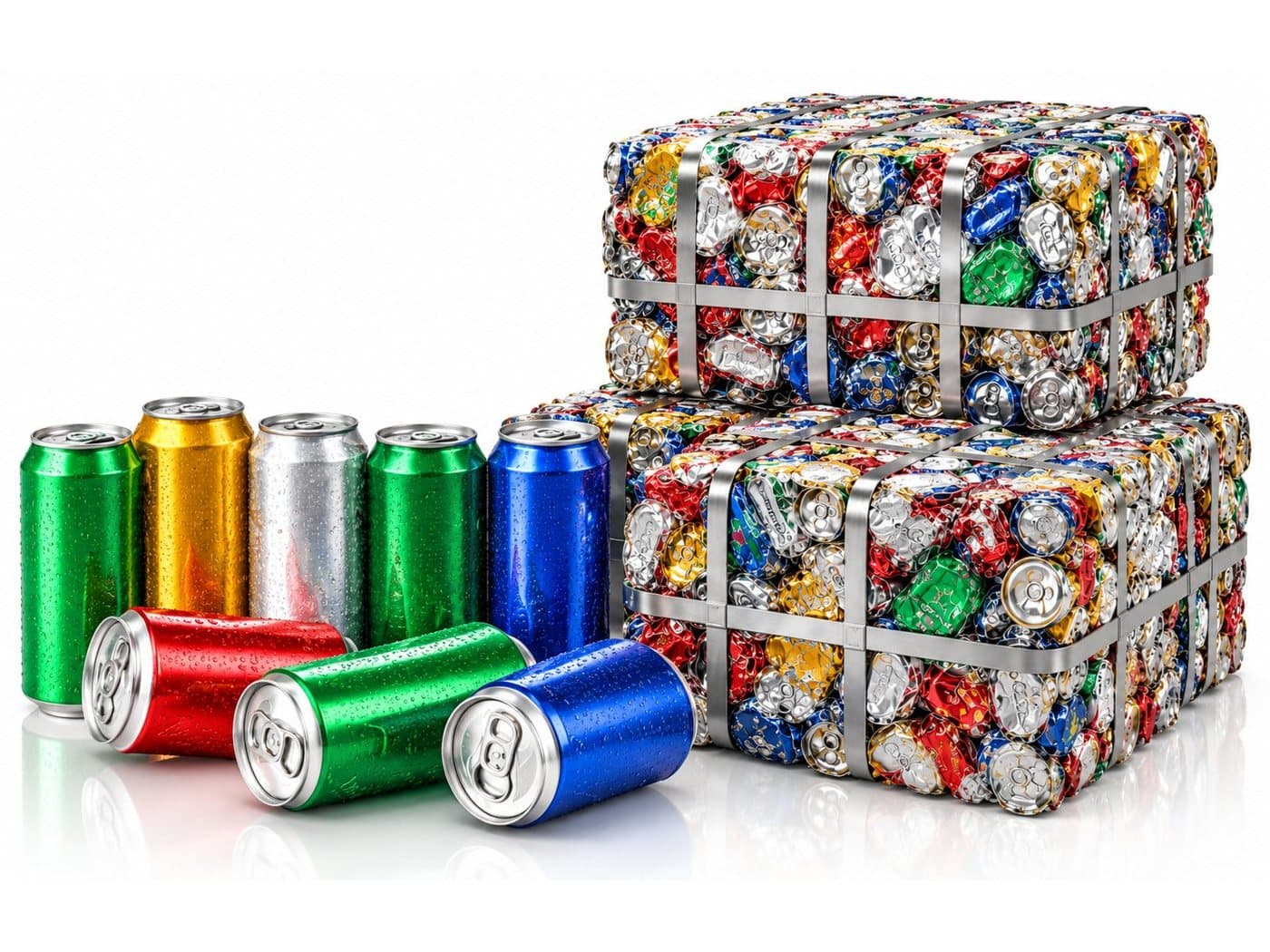 Used beverage cans and compressed aluminium bales