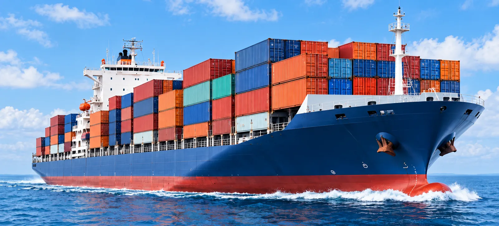A BOSS Container Line container ship at sea